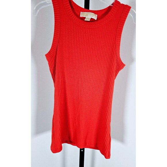 Michael Kors Sleevless Two-Piece Ribbed Tank Pencil Skirt Set-Coral-Size XS - Picture 5 of 8